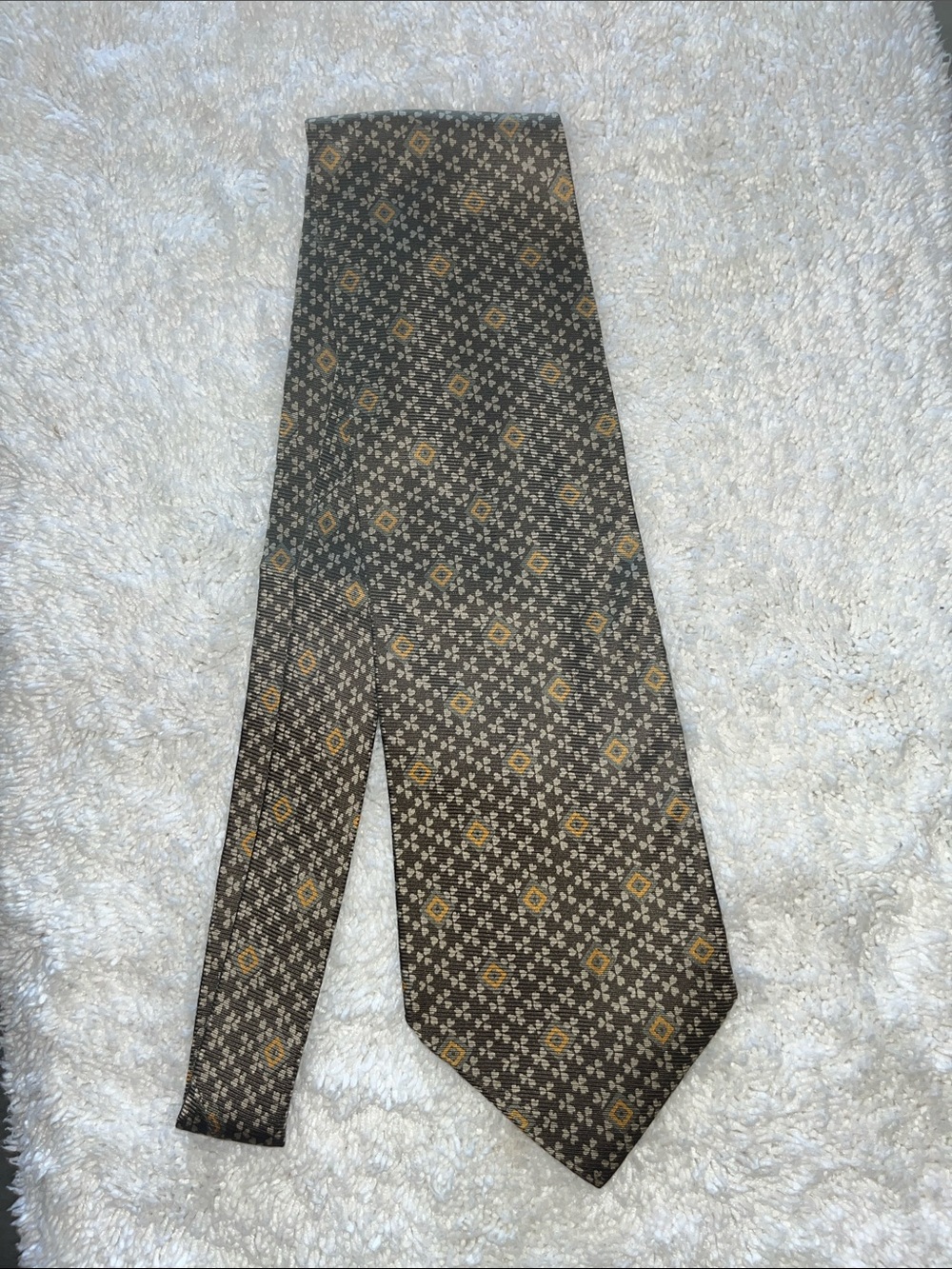 Giorgio Armani Brown Tie with Gold Pattern